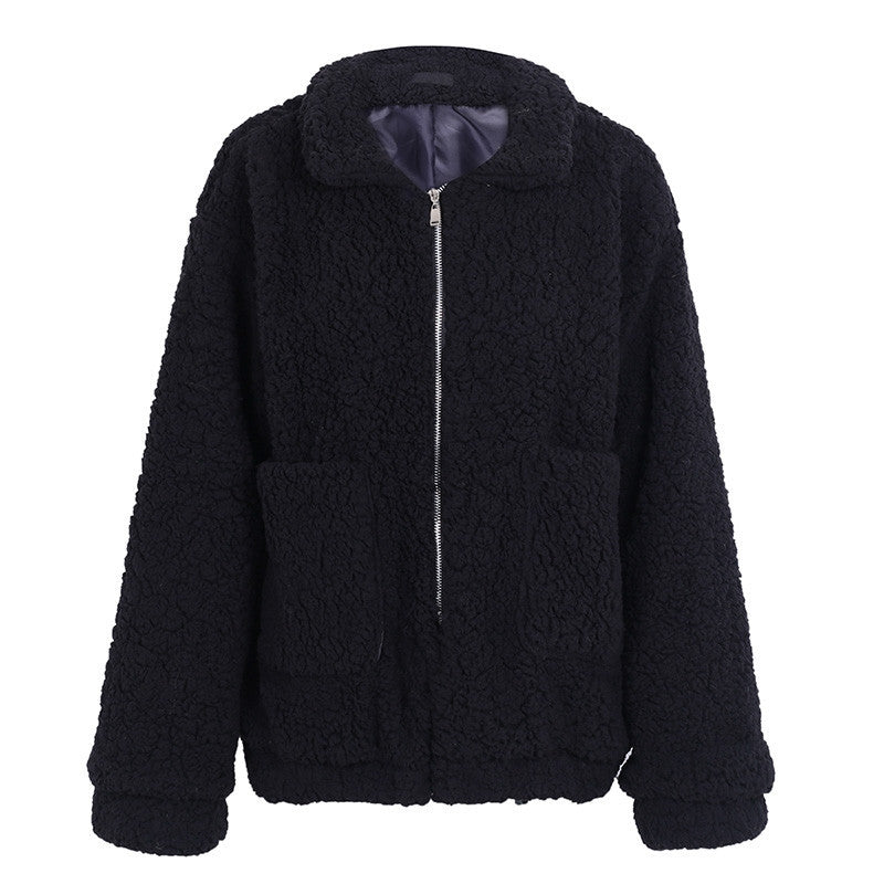 Oversized Faux Lambswool Jacket