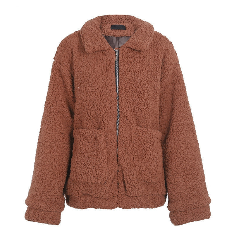 Oversized Faux Lambswool Jacket