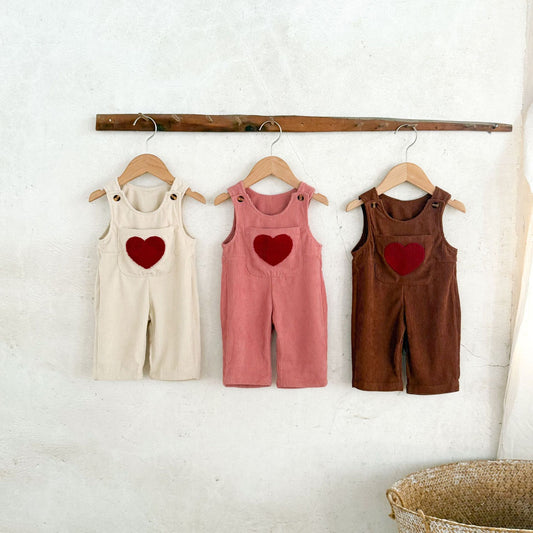 Big heart Corduroy Kids Overalls – Soft & Comfortable Fit