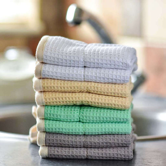 Eco-Friendly Reusable Kitchen Dish Cloth 100% Organic Cotton & Natural Sisal Dual-Sided Cleaning Cloth