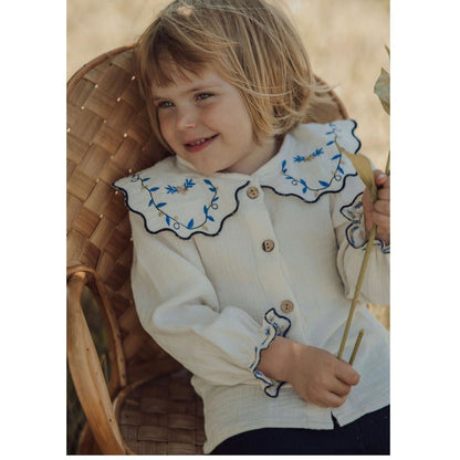 100% Organic Soft Cotton Floral Blouse for Cute Little Girls